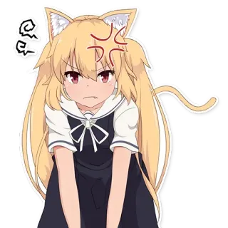 😠 う Anime, Chica gato, Enojado/a, Lindo/a, Manga, Kawaii telegram sticker