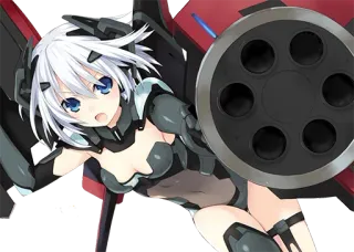 😏 Anime, Garota, Arma, Armadura, Ficção Científica telegram sticker