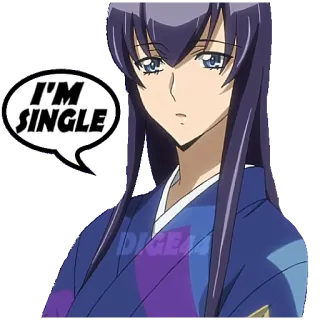 🤵 I'M SINGLE アニメ, 女性, 独身, イラスト telegram sticker