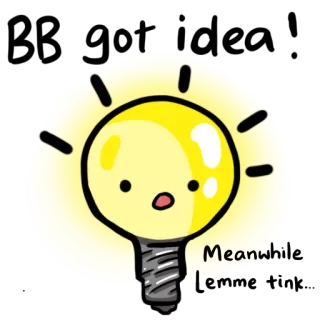 😮 Meanin' หลอดไฟ, ไอเดีย, การ์ตูน, น่ารัก telegram sticker