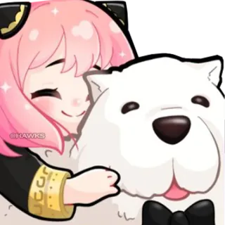 ❤️ Anya Forger Spy x Family Anime, Spy x Family, Anya Forger, Hund, süß, Cartoon telegram sticker