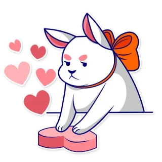 🥰 Hase, Kaninchen, Herz, Liebe, Süß, Cartoon, Tier telegram sticker