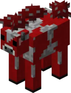 🍄 Minecraft mooshroom, bò, đỏ, nấm, minecraft, động vật telegram sticker