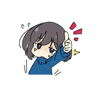👍 girl, anime, manga, thumbs up, approval, cute, cartoon telegram sticker
