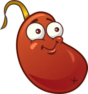 😋 fagiolo, cartone animato, carino, sorridente whatsapp sticker