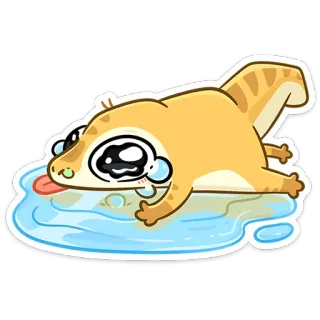 😥 lucertola, piangendo, triste, cartone animato, animale, carino whatsapp sticker