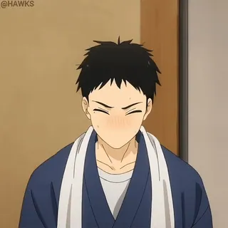 ♨️ Anime, Erröten, Mann, Cartoon, Porträt telegram sticker