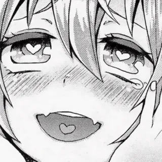 ❗️ Anime, Manga, Corazón, Ojos, Lindo, Cara whatsapp sticker