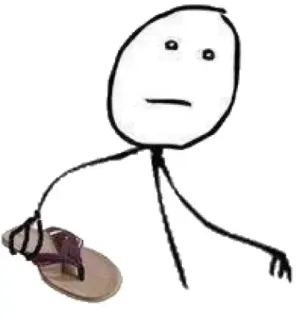 😍 boneco palito, meme, sandália, engraçado, desenho whatsapp sticker