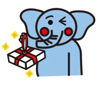 🎁 Elefant, Geschenk, süß, Cartoon, Tier, Präsent, Feier, festlich telegram sticker