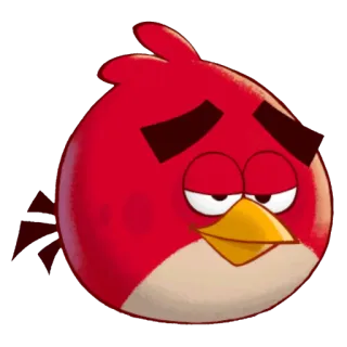 😌 Red Angry Birds Angry Birds, Красная птица, Мультфильм, Анимация, Игровой персонаж, Птица telegram sticker