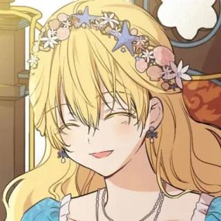 👑 animé, manga, dessin animé, fille, portrait, blonde telegram sticker