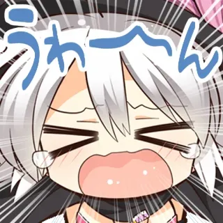 ⚪️ うわーん อนิเมะ, ร้องไห้, คาวาอิ, มังงะ, จิบิ telegram sticker