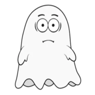 😯 Cartoon, Geist, Gruselig, Weiß, Figur whatsapp sticker