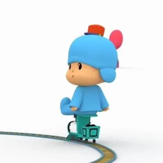 ☀️ Pocoyo pocoyo, мультфильм, ребенок, поезд, анимация telegram sticker