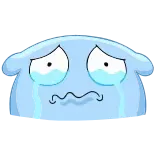 😭 triste, piangere, blu, blob, emoji, cartone animato telegram sticker