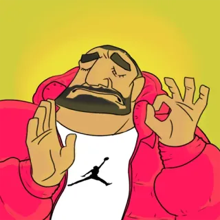 👌 man, cartoon, okay gesture, relaxed, meme, Jordan telegram sticker