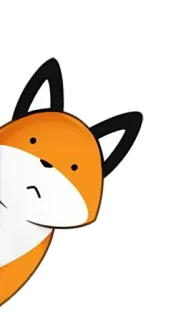 🙄 zorro, animal, dibujos animados, lindo, asomando, naranja, ilustración telegram sticker