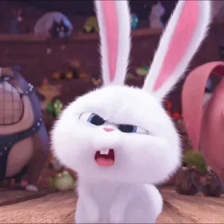 🍥 Snowball The Secret Life of Pets bunny, rabbit, animal, cute, animated, movie character, pet telegram sticker