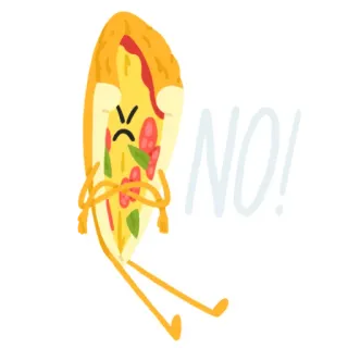 😠 NO! Pizza, Makanan, Marah, Kartun whatsapp sticker