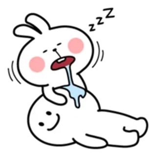 😳 ZZZ durmiendo, conejo, lindo, animal, adormilado telegram sticker