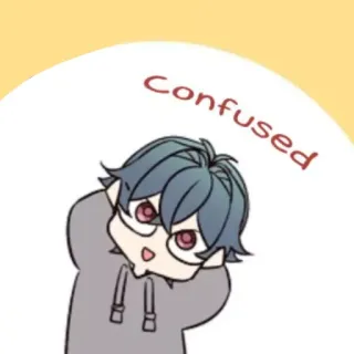 🍭 Confused confused, cartoon, cute, character, expression, anime, manga whatsapp sticker