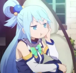 🙁 Aqua Konosuba Anime, Konosuba, Aqua, Dibujos animados, Sticker, Lindo, Divertido telegram sticker