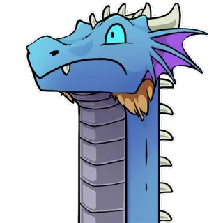 😳 drago, cartone animato, fantasy, blu, animale, creatura mitologica telegram sticker