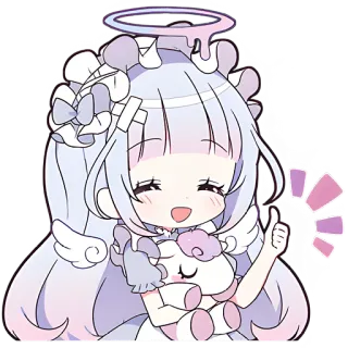 👍 anime, kawaii, cute, angel, chibi telegram sticker