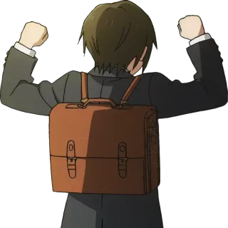 💪 Anime, Personaggio, Divisa scolastica, Zaino, Studente whatsapp sticker