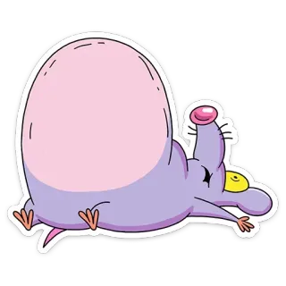 🙃 souris, dessin animé, animal, mignon, paresseux telegram sticker