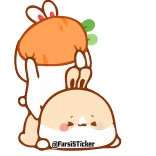 ๐คจ @FarsiSticker coniglio, carota, carino, kawaii, animale, cartone animato whatsapp sticker