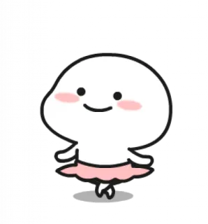 💃 Cartone animato, Carino, Bianco, Personaggio, Rosa, Balletto, Ballerina whatsapp sticker