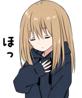 😌 ほっ 动漫, 女孩, 卡哇伊, 可爱, 日语, 放松 whatsapp sticker
