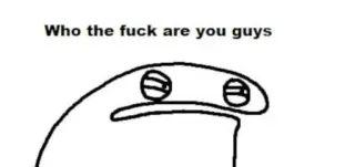 🤨 Who the fuck are you guys meme, question, funny, stick figure, awkward telegram sticker