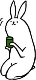 ☕ coniglio, coniglietto, animale, kawaii, carino, tè, illustrazione telegram sticker