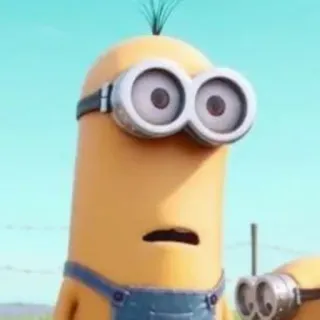 😳 Minion minion, cartoon, character, funny, yellow, goggles telegram sticker