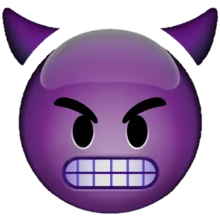 👿 Эмодзи, Дьявол, Злой, Фиолетовый, Мультфильм telegram sticker