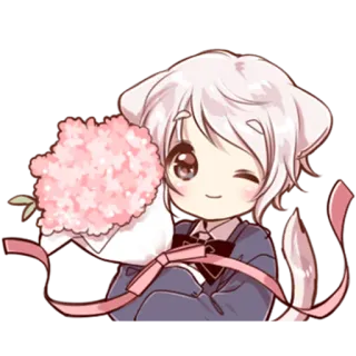 💐 Chibi, Kawaii, Süß, Anime, Blumen, Blumenstrauß, Cartoon, Manga telegram sticker