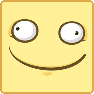 🤪 kreskówka, twarz, wyraz, głupi, kwadrat, uśmiech, oczy telegram sticker