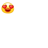 😍 Emoji, Canard, Amour, Coeur yeux, Animal, Mignon telegram sticker