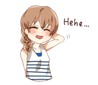 👩 Haha... Anime Mädchen, Chibi, Fröhlich, Lachend telegram sticker