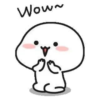 😮 Wow~~ 可爱, 开心, 兴奋, 卡哇伊, 卡通 telegram sticker