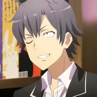 🫓 Hachiman Hikigaya My Teen Romantic Comedy SNAFU อนิเมะ, ตัวละคร, ภาพเหมือน, ผู้ชาย, ฮาจิมัง ฮิคิกายะ, Oregairu whatsapp sticker
