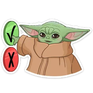 👍️ Baby Yoda The Mandalorian baby yoda, mandaloriano, star wars, carino, verde telegram sticker