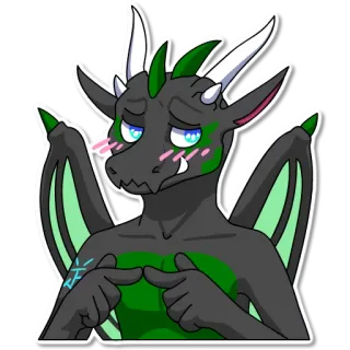 😚 smok, futrzak, nieśmiały, zawstydzony, słodki telegram sticker