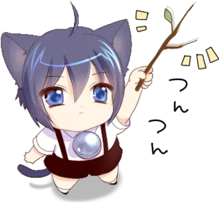 🌱 Anime, Mèo, Chibi, Kawaii, Dễ thương, Nhân vật whatsapp sticker