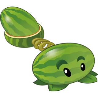 🍉 Plants vs Zombies, Anguria, Gioco, Pianta, Personaggio, Cartone animato whatsapp sticker