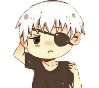 😅 Kaneki Ken Tokyo Ghoul Anime, Manga, Chibi, Augenklappe, Ghoul telegram sticker