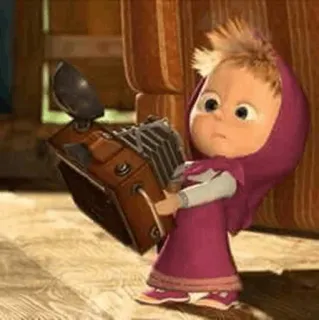 🖤 Masha Masha and the Bear Masha and the Bear, cartoon, children's show, animation, cute, funny, character telegram sticker
